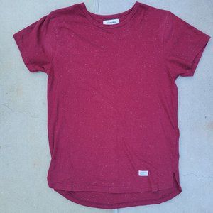 Akomplice Mens Epple tee Burgundy Tiny White Specs Jqoga fit Crew neck Small
